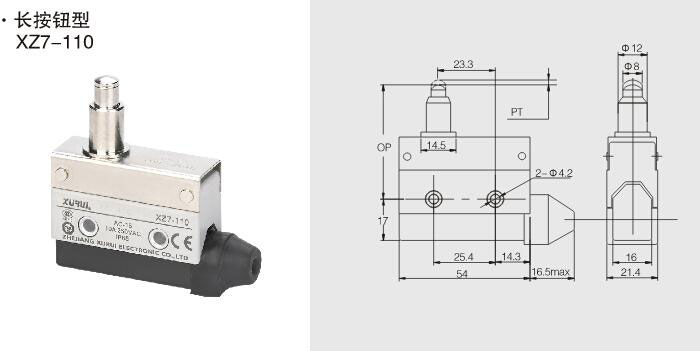 Micro Limit Switch Dimensions/Operating Characteristics 
