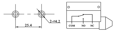 Micro Limit Switch mounting holes & contact from